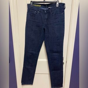 J. Crew toothpick style dark denim jeans, size 29